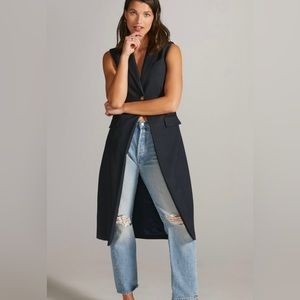 MARE MARE X ANTHROPOLOGIE Navy Long VEST Size XS